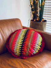 Load image into Gallery viewer, Red Sun round pillow cover
