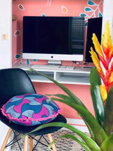 Load image into Gallery viewer, Pink Sunset round pillow cover