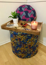 Load image into Gallery viewer, Round pouffe/ Ottoman “Puzzle” ***SOLD***