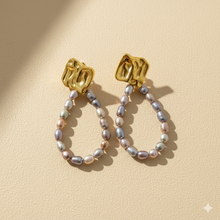 Charger l'image dans la visionneuse de la galerie, Boucles d'Oreilles "Éclat Iridescent &amp; Doré"
